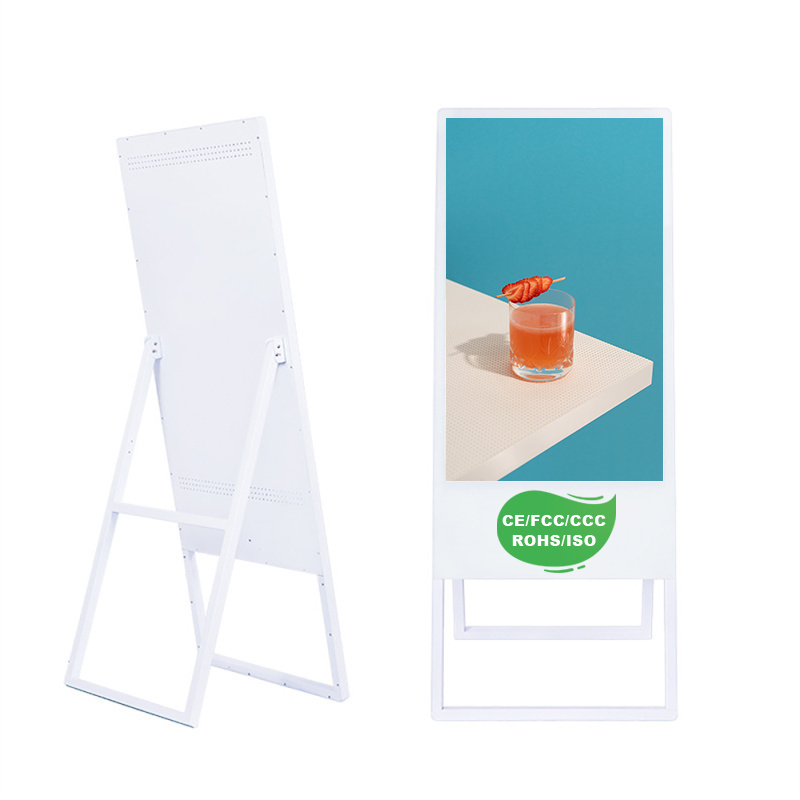 Movable Digital Poster Advertising Display 43 Inch Floor Stand Portable Digital Signage