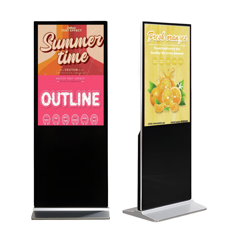 Floor Standing 55 Inch Indoor LCD Advertising Display Touch Interactive Screens AD Kiosk Stand Alone Digital Advertising Machine