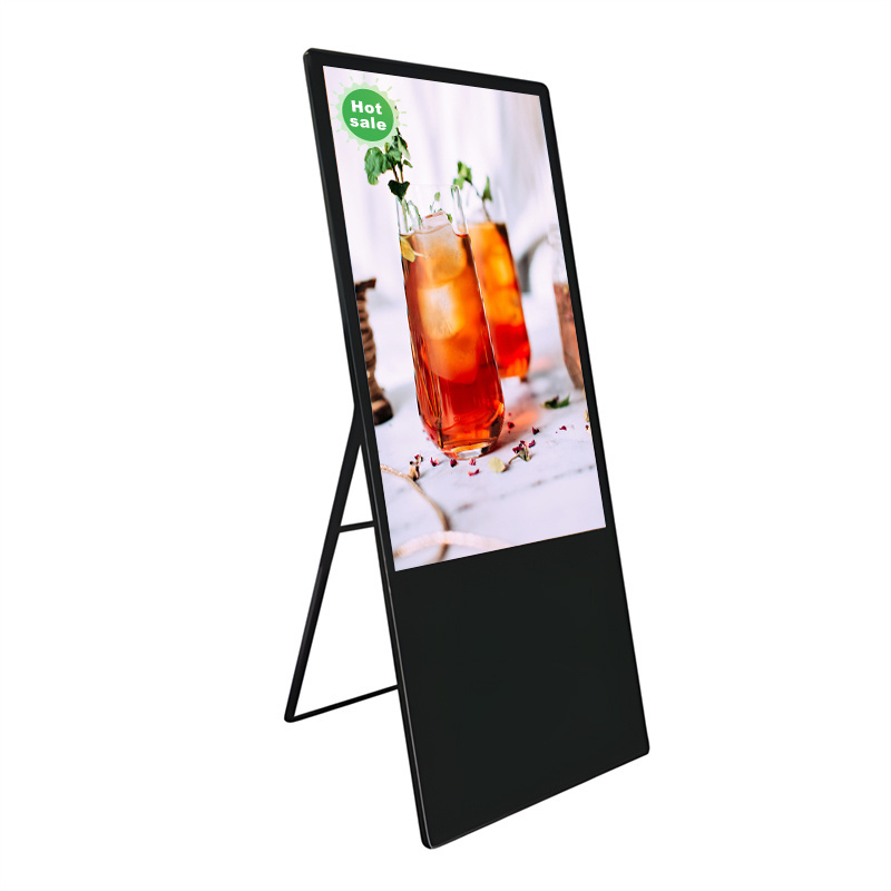 Movable Digital Poster Advertising Display 43 Inch Floor Stand Portable Digital Signage