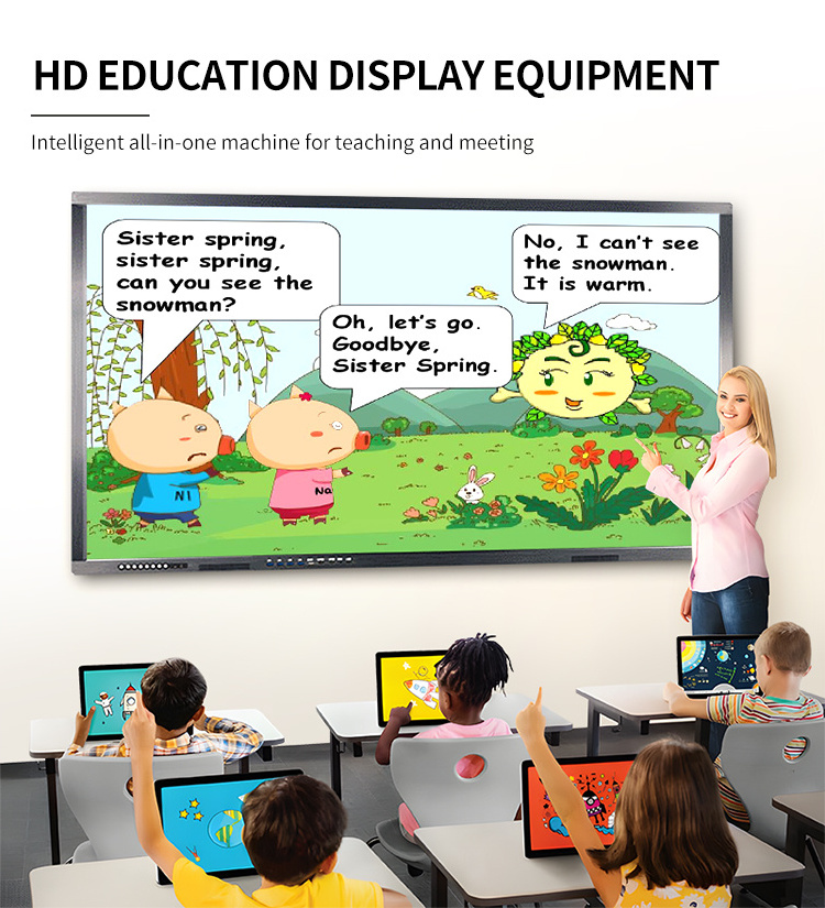 Teaching LCD TV Panels Interactive Smart Electronic touchscreen display panel Touch screen whiteboard All In one Machine