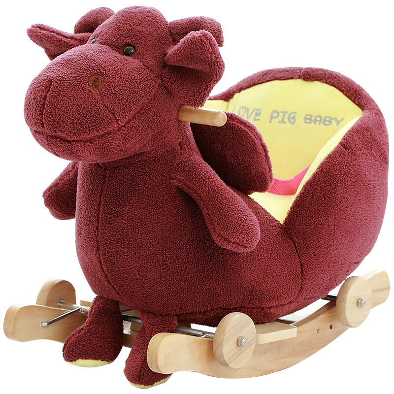 Riding Stuffed Animal Soft Plush Toys Kids Plush Wooden Baby Rocking Horse Doll The Last Day's Special Offer Plush Riding Doll