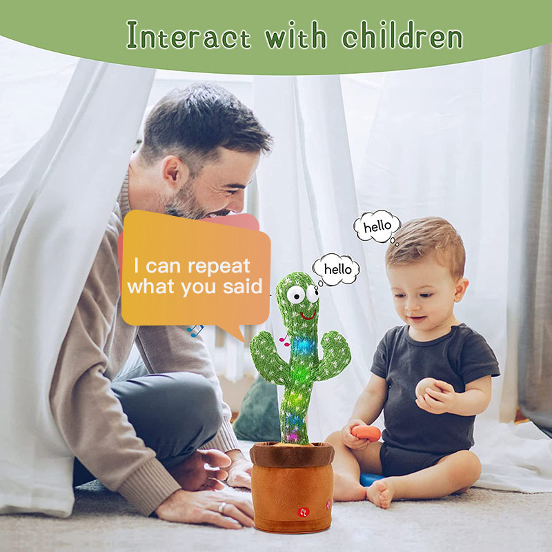 Soft Dancing Cactus Plush Toy Cartoon Factory Cheap Cactus Singing Dancing Talking Toys for Kids 2023 TK Hot Sale 32cm Unisex