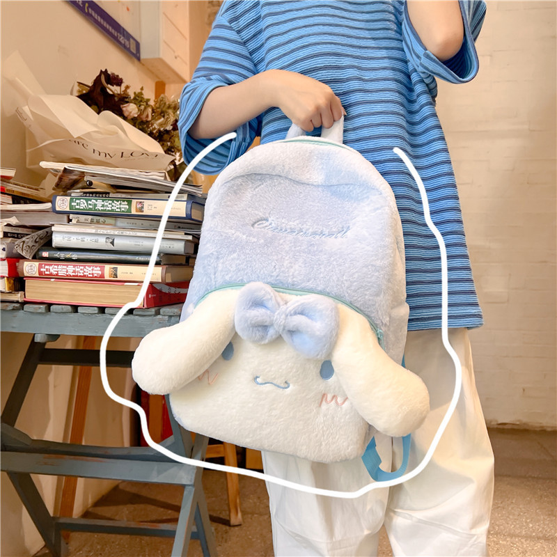 Cartoon Plush Backpack Blue Pink Black Kouromi Melody Baby Plush Schoolbag Cinnamoroll Stuffed Backpacks Bags FOR KIDS