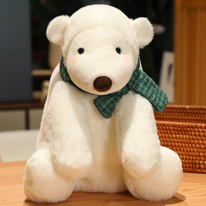 Hot Sale 2023 New Plush Toys Cute Polar Bear with Scarf stuffed & plush toy animal for children