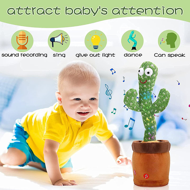 Soft Dancing Cactus Plush Toy Cartoon Factory Cheap Cactus Singing Dancing Talking Toys for Kids 2023 TK Hot Sale 32cm Unisex