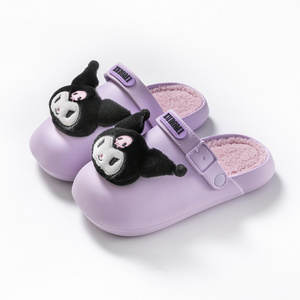 Wholesale Sanrio Slippers Smile Slippers Opp Bag Gift EVA Flat Warm Kuromi Melody House Slides Cute Indoor Winter for Women