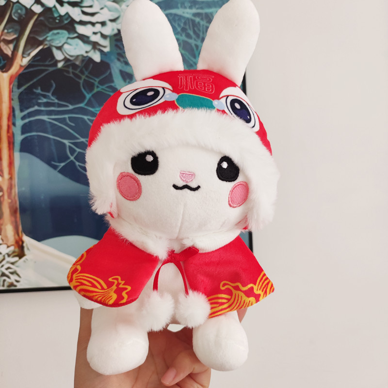 2023 Chinese New Year Gift Mascot 23cm CPC Cute Soft Plush Rabbit Stuffed Animal Plush Bunny Toy bunny plush toys New years