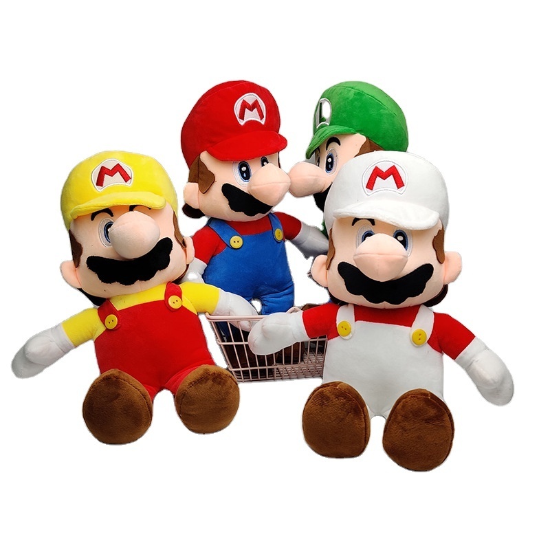 New 23cm Super Bros Plush Toy Mario Doll Toy Soft Stuffed Animal Birthday Christmas Gift Kids Children We Bare Bears Unisex