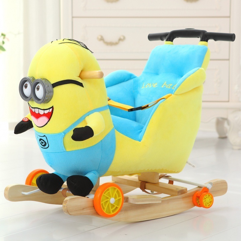 Promotional Customized Children Plush Rocking Horse Toy For Kids Wholesale High Quality Horse Riding Education Toy For Baby