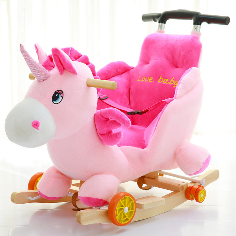 Children Ride On Toy Animal Unicorn Rocking Horse OEM/ODM Kids Wooden Rocking Decoration Riding Horse plush For Kids' Education