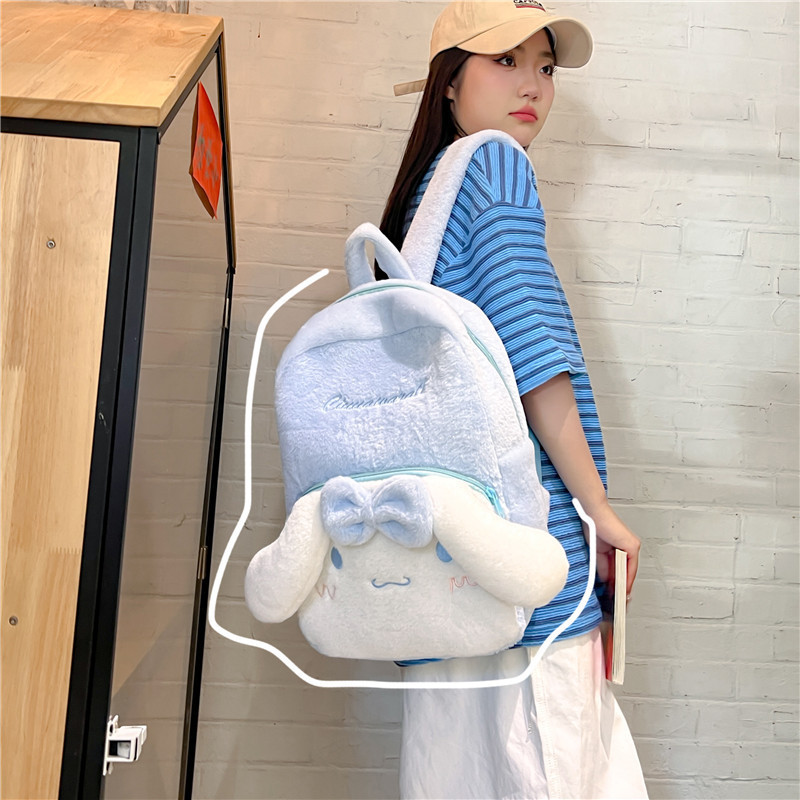 Cartoon Plush Backpack Blue Pink Black Kouromi Melody Baby Plush Schoolbag Cinnamoroll Stuffed Backpacks Bags FOR KIDS