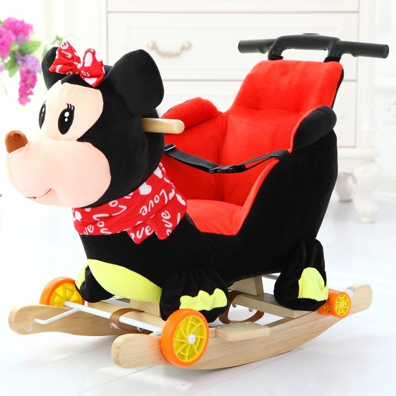 Promotional Customized Children Plush Rocking Horse Toy For Kids Wholesale High Quality Horse Riding Education Toy For Baby