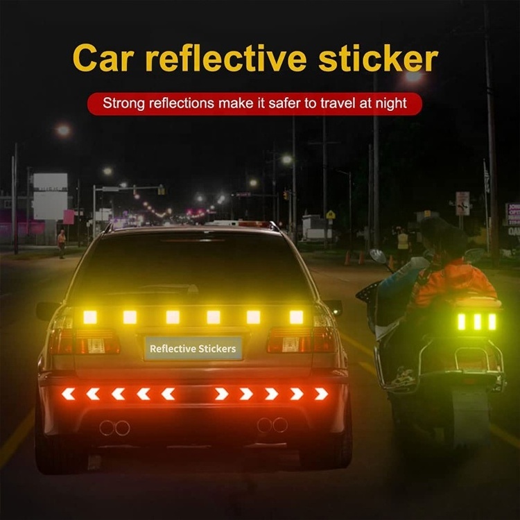 Universal10pcs Customize Adhesive 3M High-Intensity Night Visibility Strong Reflective Car Wheel Rim Vinyl Decal Sticker