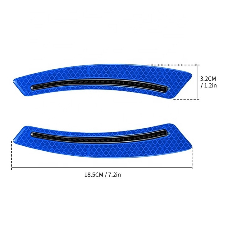 2Pcs Car Blade Wheel Eyebrow Reflective Sticker Safety Warning Anti-Collision Strip Protection Sticker for SUV Pickup Trucks