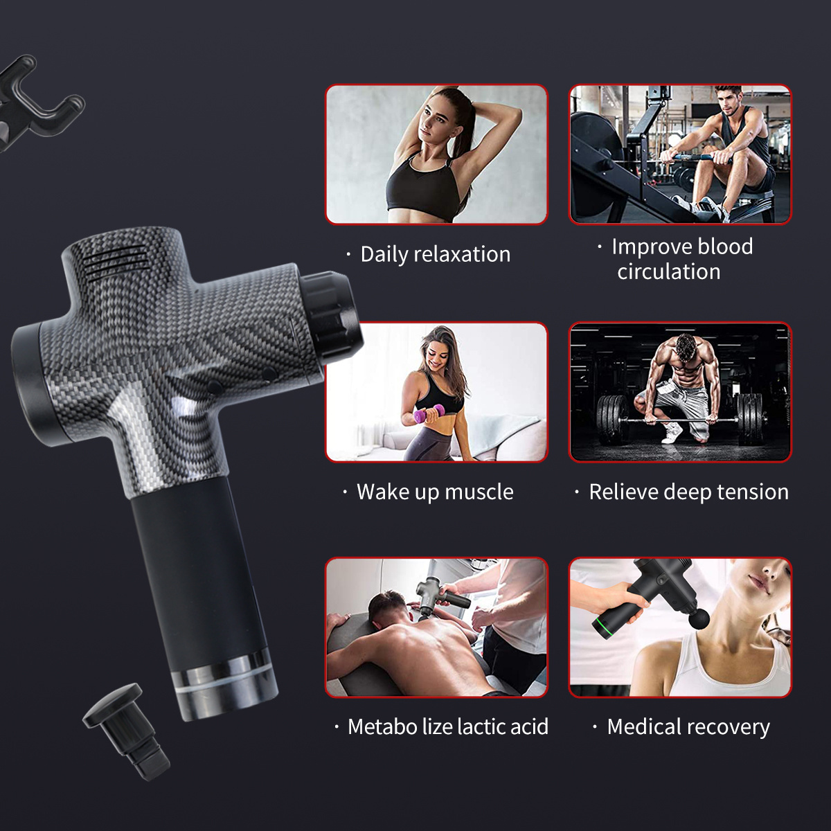 30 Speed Cordless Handheld Percussion Fascia Relaxes Physio Chiropractic Muscle Massage Gun