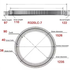 Belparts Excavator Slew bearing R320-7 swing bearing Ring for hyundai