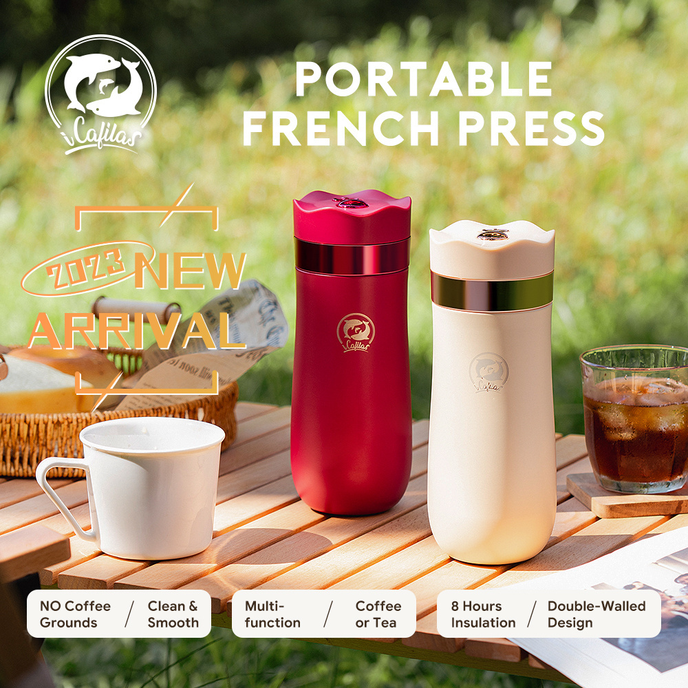 portable travel french press coffee maker Heating Preservation High borosilicate glass french press