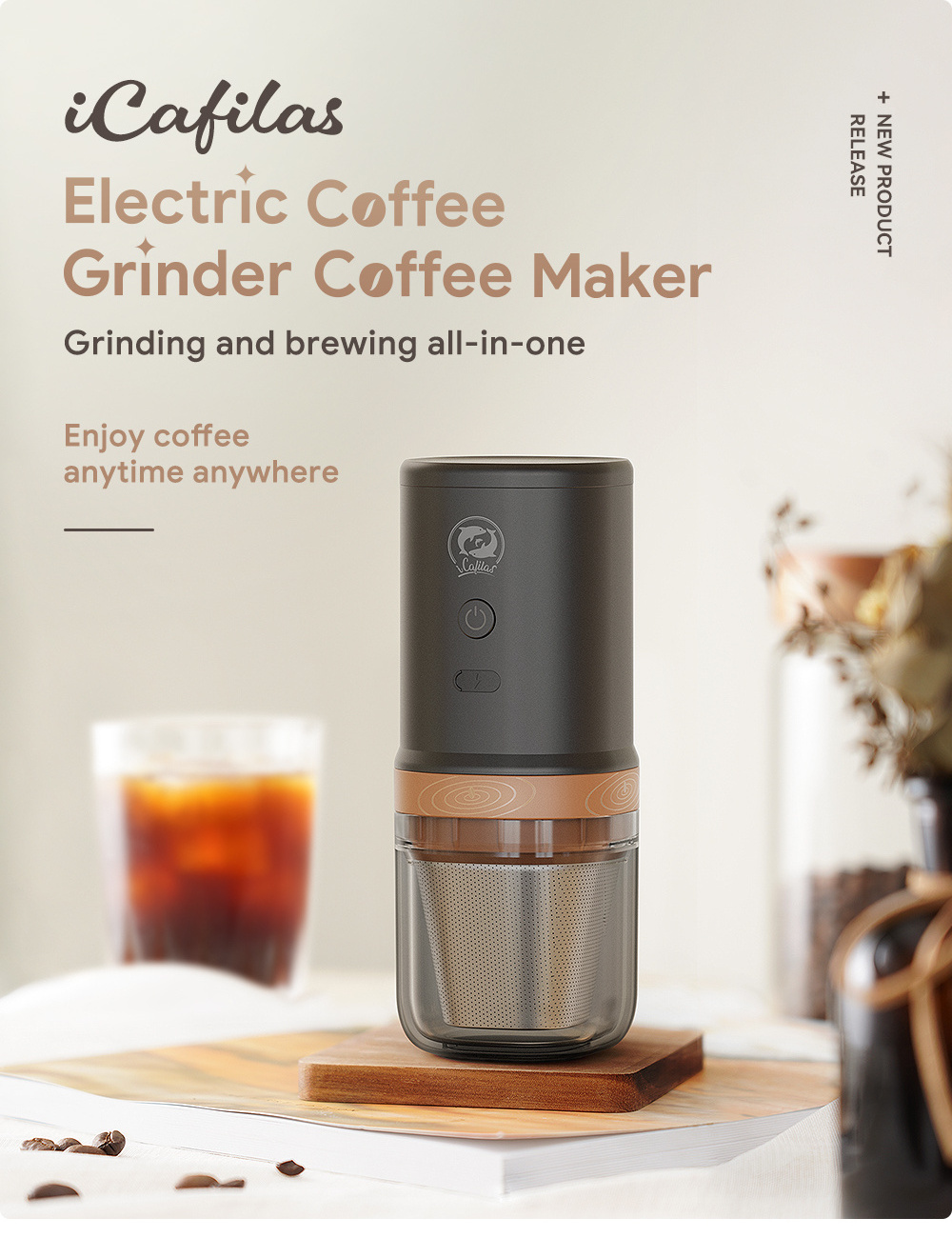 2 in 1 Electric Coffee Grinder Portable Coffee Maker & Dripper rechargeable manual coffee grinder