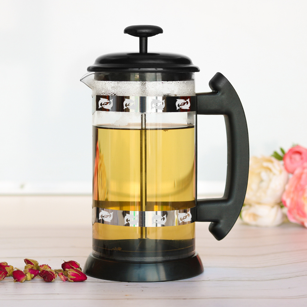 Coffee Tea Glass Brew pot Unique Portable custom French Press Coffee Maker Popular In Europe And America Market