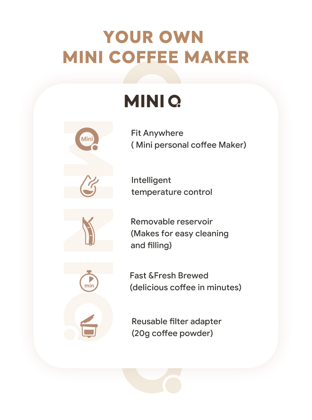 MINI Q American coffee maker low decibel no vibration portable tea brewer machine brew coffee maker