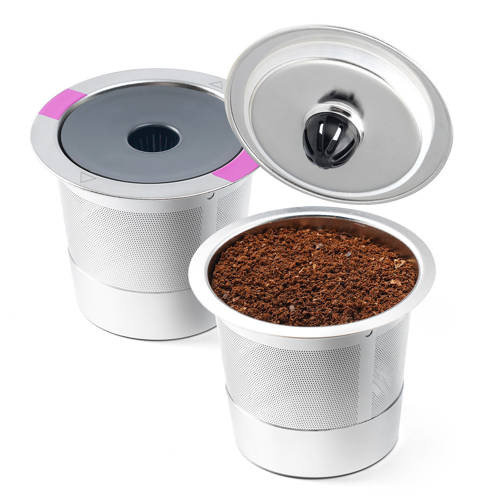 Reusable k Cup Coffee Filters Universal stainless steel Refillable k-Cups Filter Use for Keurig Belr OEM Service Pods