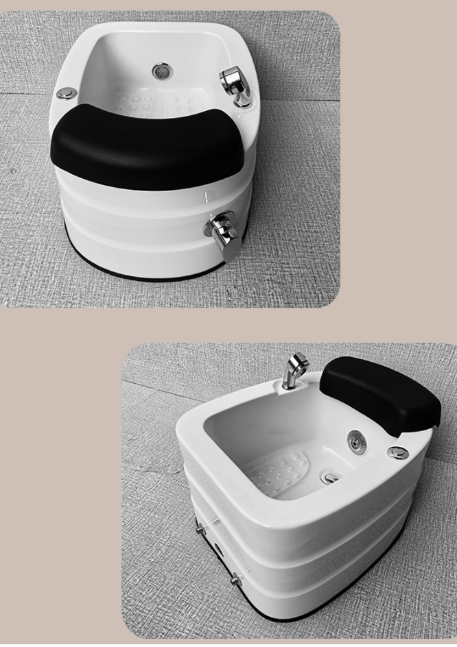 Convenient portable Acrylic Pedicure Wash Tub with Soak Massage Jet Nail Shop Pedicure Bowl Foot Spa Sink