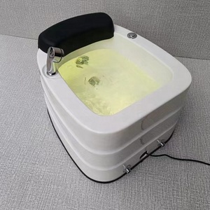 Convenient portable Acrylic Pedicure Wash Tub with Soak Massage Jet Nail Shop Pedicure Bowl Foot Spa Sink