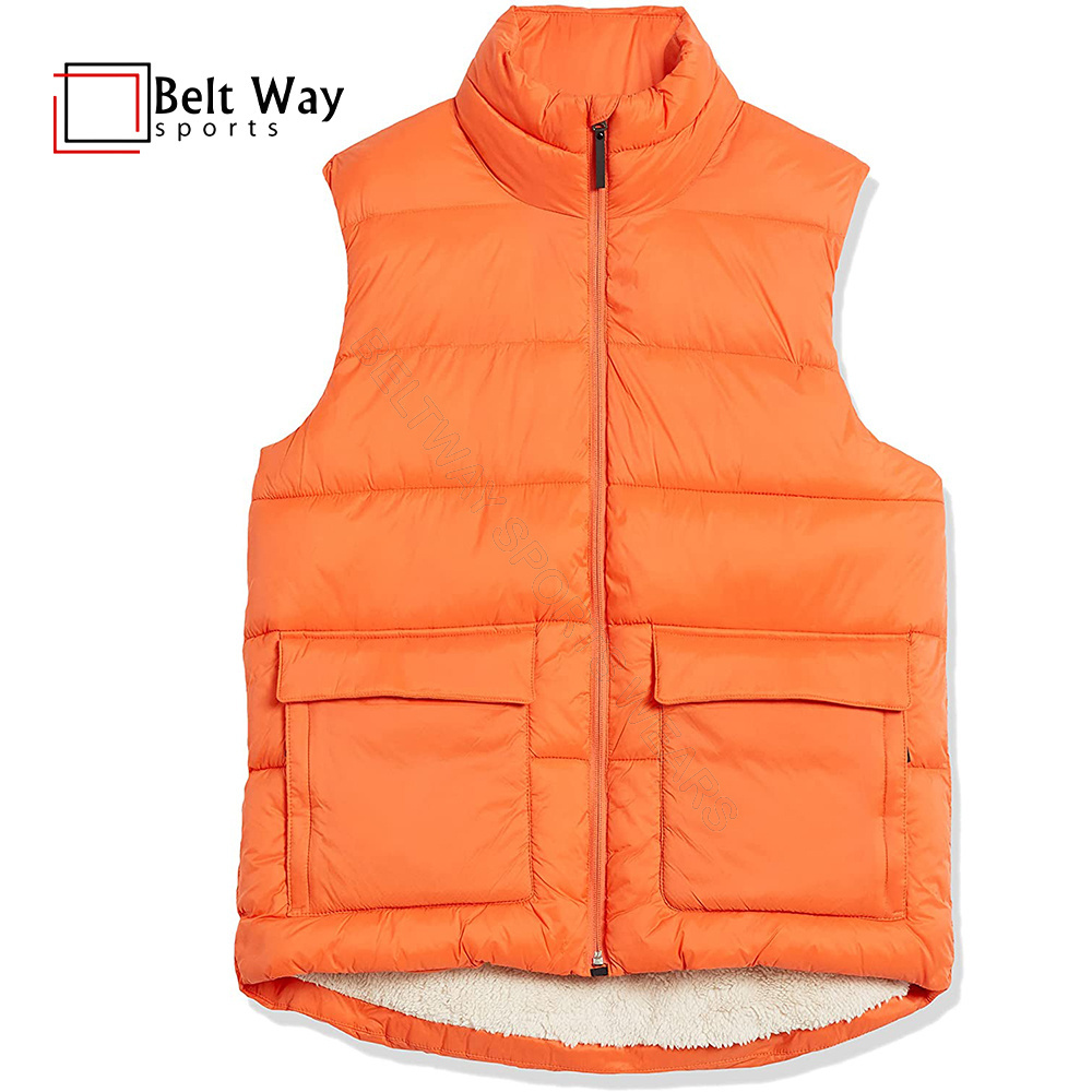 wholesale custom high quality mens nylon puffer jackets vest with hood