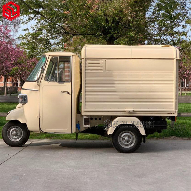 Outdoor Bar Cart Ape Food Truck Ice Cream Car for Sale Electric Tricycle 3 Wheels Tuk Tuk Electric Food Truck Customized