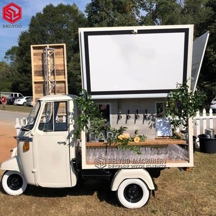 Custom Mobile Beer Bar Truck 3 Wheels Tricycle Truck Electric Tricycle Ice Cream Food Cart Flower Customized Fiberglass