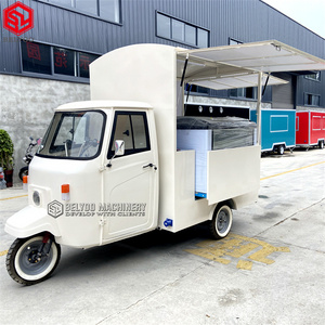 Belyoo Electric Tricycle Tuk Tuk Ape Piaggio Food Cart Mobile Mini Hot Dog Cart Ice Cream Truck Fast Food Truck for Sale