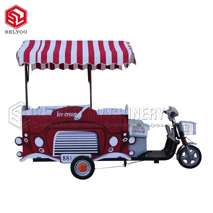 Italian Ice Cream Cart Food Truck  Ice lolly Cart Trolley Vehicle Mobile Vending Van