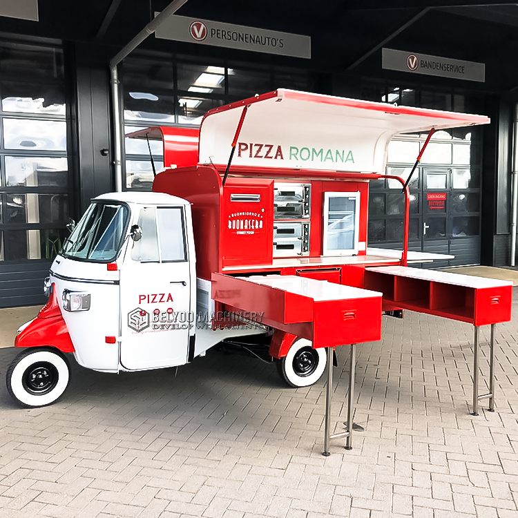 Europe and USA Food Carts Hot Dog Stand Ice Cream Truck Electric Food Cart Tricycle Ape Food Truck Pizza Truck for Sale