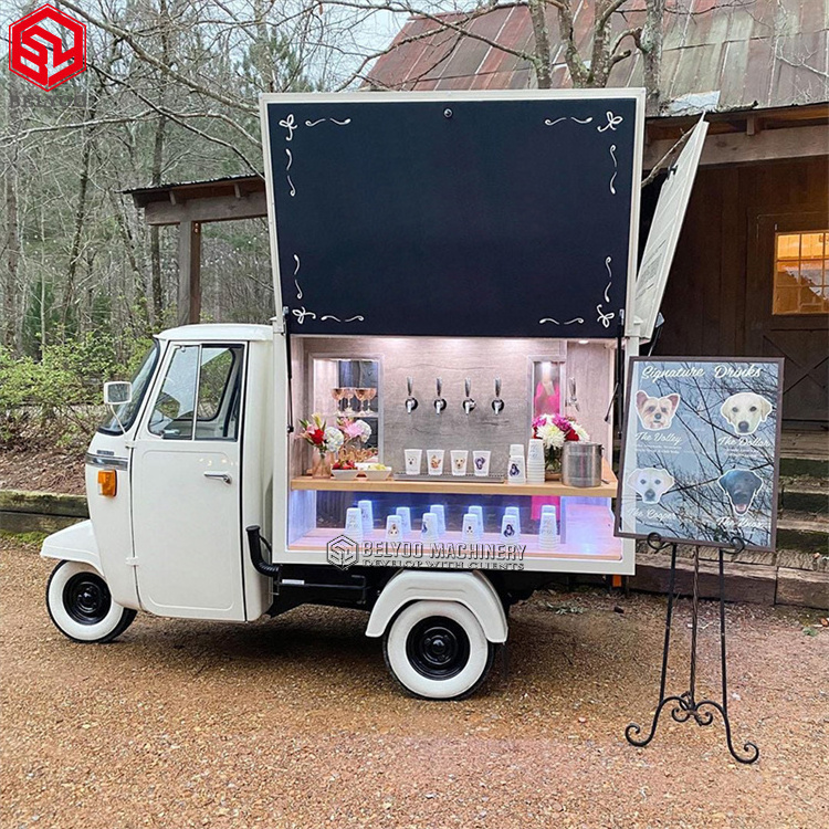 2024 New Design Tuk Tuk Beer Mobile Cocktail Bar Ice Cream Cart Coffee Cart Hot Dog Stand Electric Tricycle Food Trucks for Sale