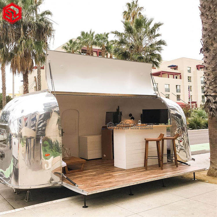 New Design Concession Food Trailer For Sale Street Food Truck Coffee Carts Mobile Stage Truck Airstream Trailer