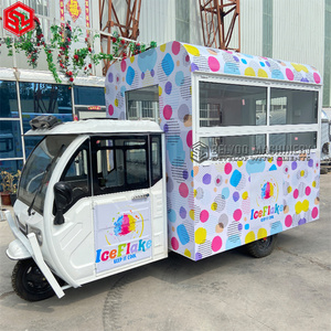 2024 Customized Street Food Tricycle Electric 3 Wheel Catering Cart Fast Food Cart Mobile Electric Food Tricycle