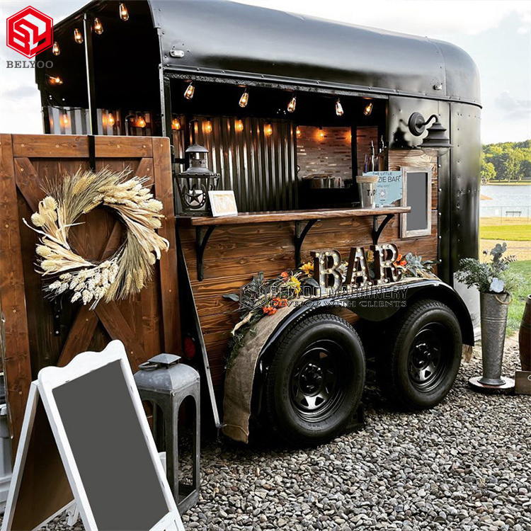 Belyoo Vintage Concession Trailer Street Food Truck For Sale Beer Bar Cart Ice Cream Truck Coffee Carts Horse Trailer Bar