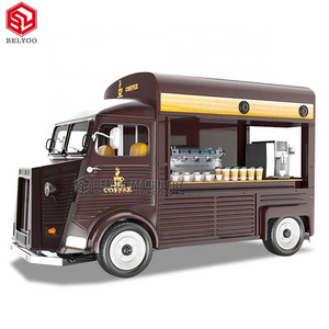 Custom Ice Cream Cart Fast Food Van Taco Truck Halal Mobile Crepe Coffee Carts for Sale Electric Grill BBQ Food Truck