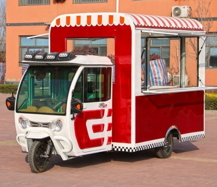 Grill Truck Food Truck Full Equipped Ice Cream Scooter Food Cart Mobile Kitchen Hot Dog Stand Electric Food Van For Sale