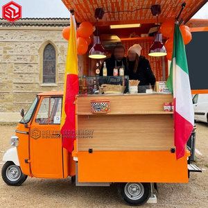 CE DOT Approved Ape Electric Tricycle Food Truck Outdoor Street Mobile Hot Dog Vending Carts