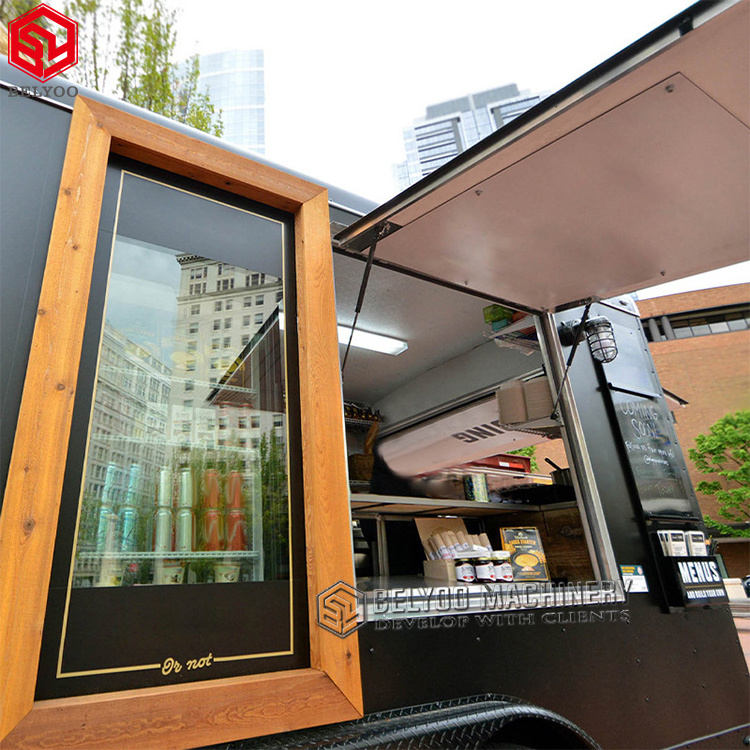 Hot Sale Cheap Mobile Food Truck Mobile Bar Pizza Coffee Carts BBQ Concession Trailers Food Truck with Full Kitchen Hot Dog Cart