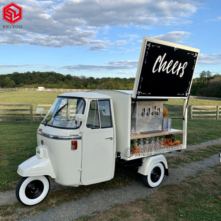 Custom Mobile Beer Bar Truck 3 Wheels Tricycle Truck Electric Tricycle Ice Cream Food Cart Flower Customized Fiberglass