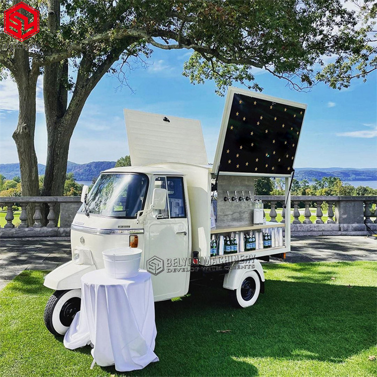 2024 New Design Tuk Tuk Beer Mobile Cocktail Bar Ice Cream Cart Coffee Cart Hot Dog Stand Electric Tricycle Food Trucks for Sale