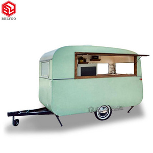 Mobile Vintage Foodtruck Manufacturers Concession Food Catering Coffee Trailer Beach Ice Cream Hot Dog Cart with Fryer