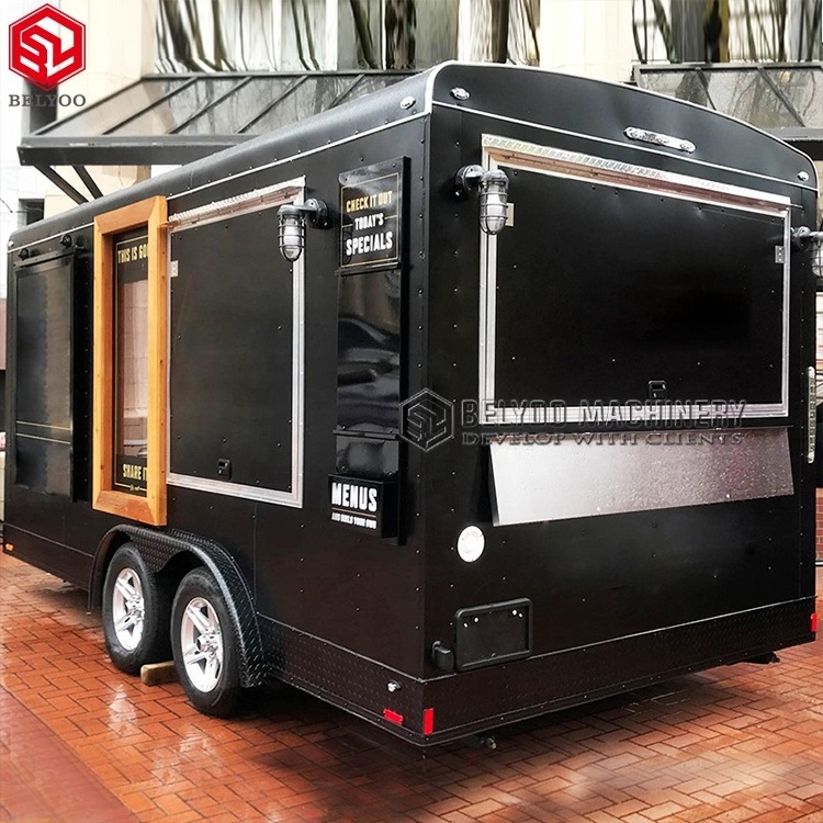 Hot Sale Cheap Mobile Food Truck Mobile Bar Pizza Coffee Carts BBQ Concession Trailers Food Truck with Full Kitchen Hot Dog Cart