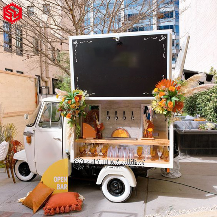 Custom Mobile Beer Bar Truck 3 Wheels Tricycle Truck Electric Tricycle Ice Cream Food Cart Flower Customized Fiberglass