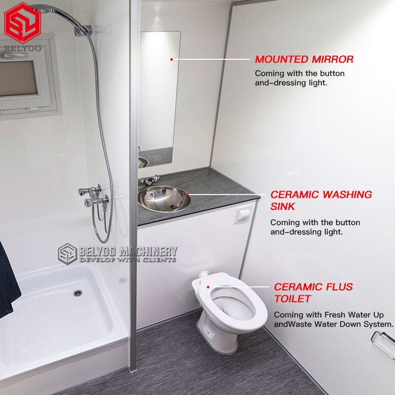 Mobile Toilet Cabin Outdoor Portable Toilet And Shower Room Portable Restroom Trailer Luxury Portable Toilets For Sale