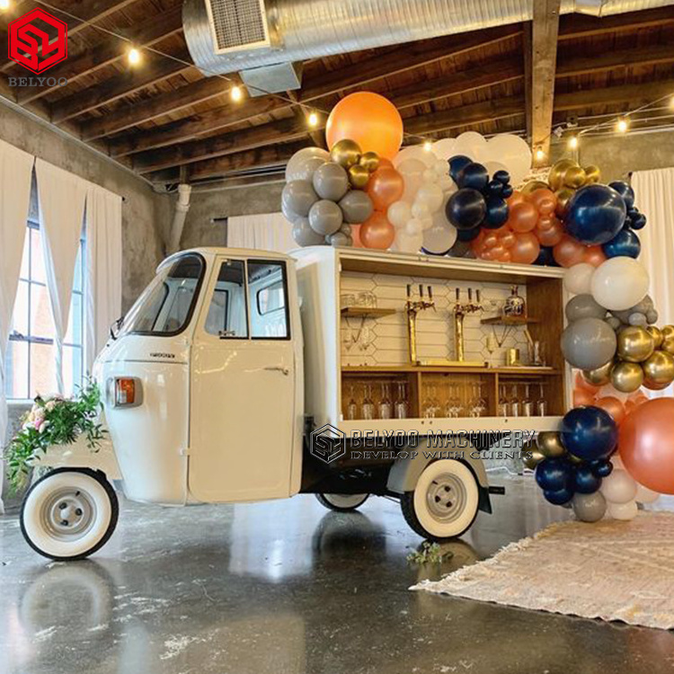 Custom Mobile Beer Bar Truck 3 Wheels Tricycle Truck Electric Tricycle Ice Cream Food Cart Flower Customized Fiberglass