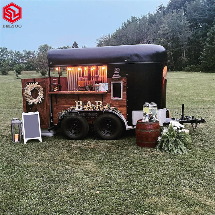 Belyoo Vintage Concession Trailer Street Food Truck For Sale Beer Bar Cart Ice Cream Truck Coffee Carts Horse Trailer Bar