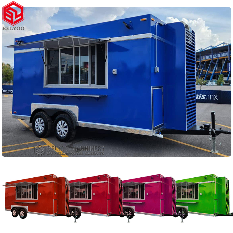 Belyoo Food Track Mobile Kitchen  Carritos De Comida Catering Trailer Bubble BBQ Bar Coffee Truck  Fast Food Trailer